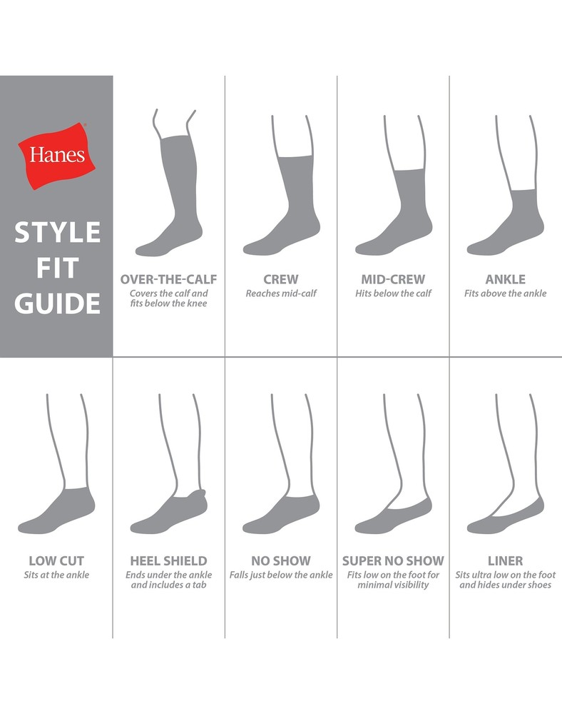 Hanes Ankle Socks 12-Pack Men's Ultimate Wicking Cool Comfort Oder Control 6-12