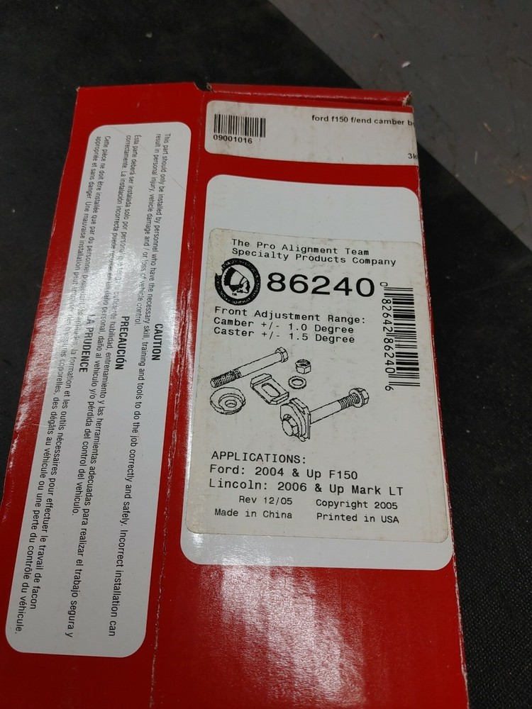 Pro Alignment Team 86240 Cam Bolt Kit 04 f150