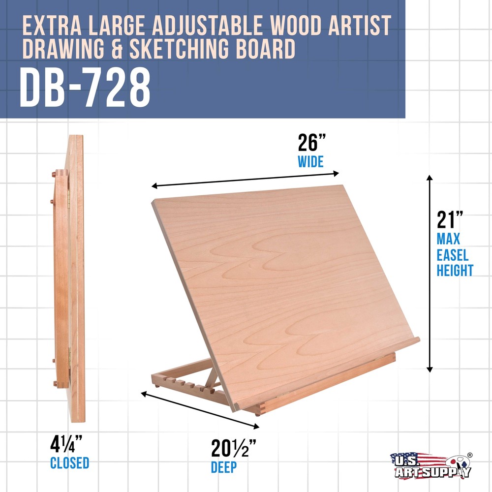 Extra Large Adjustable Wood Artist Drawing & Sketching Board