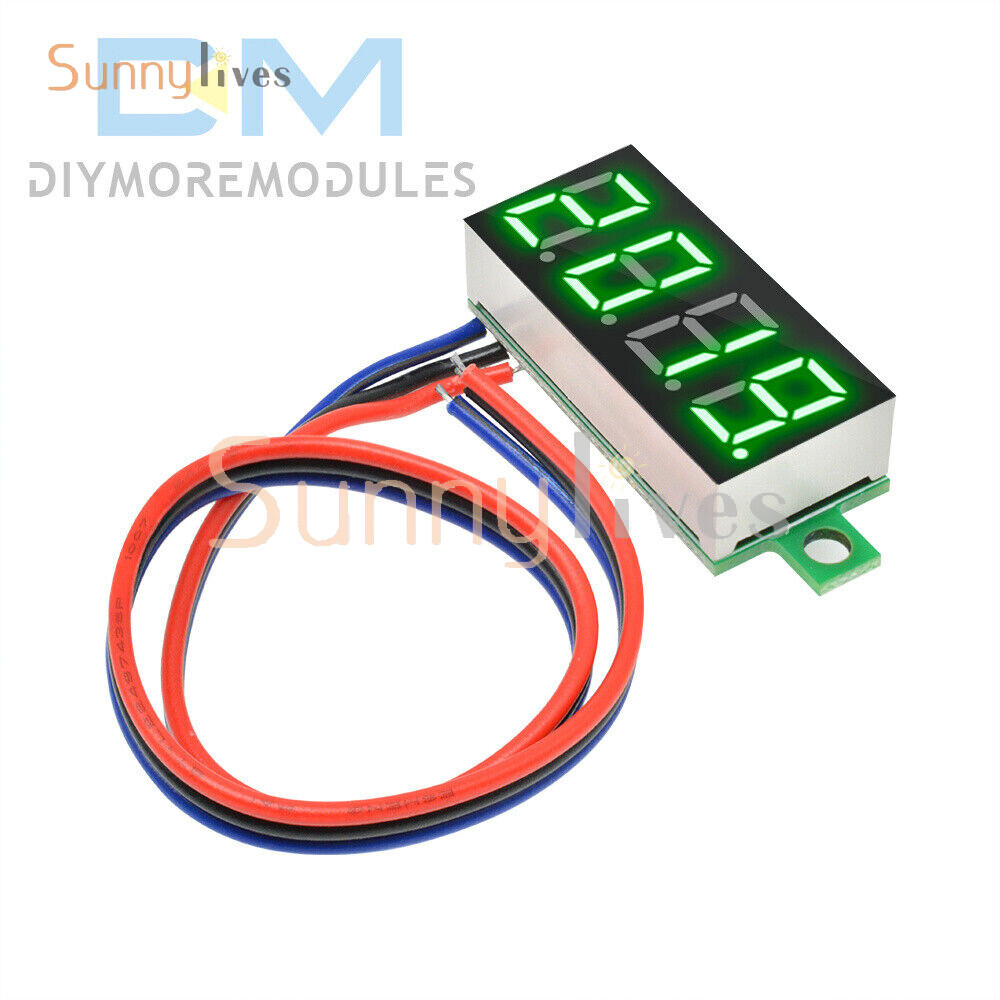 DC 0-100V 0.36" 4 Digit 3 Wire Voltmeter LED Digital Voltage Tester Panel Meter