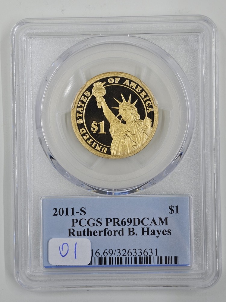 2011 S $1 PCGS PR69DCAM Rutherford B Hayes