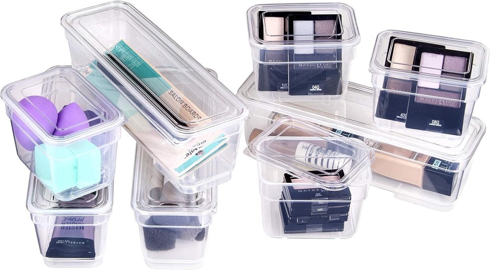 ArtBin 6971ABD, Mixed Bin Pack, Long & Small Home Organizer Storage Boxes
