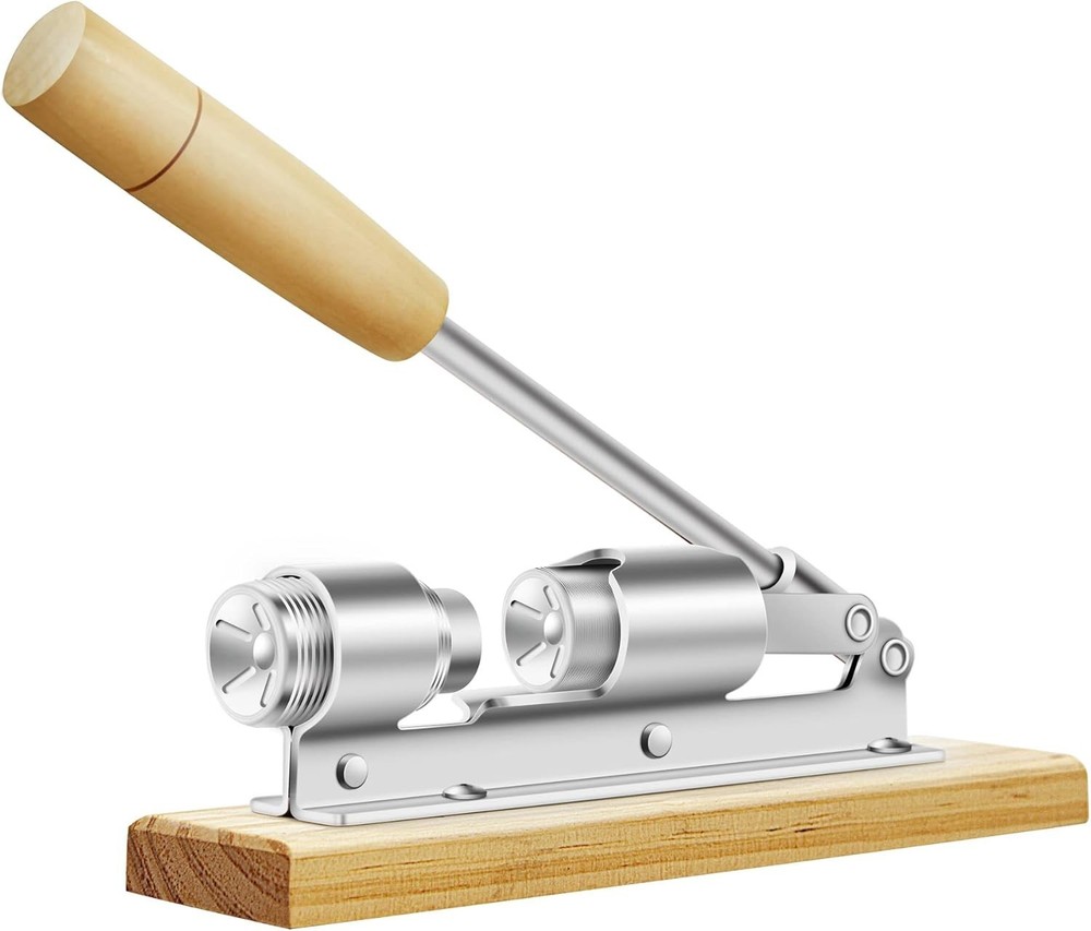 Heavy Duty Pecan and Nut Cracker Tool, Wood Base and Adjustable Handle, Easy Use
