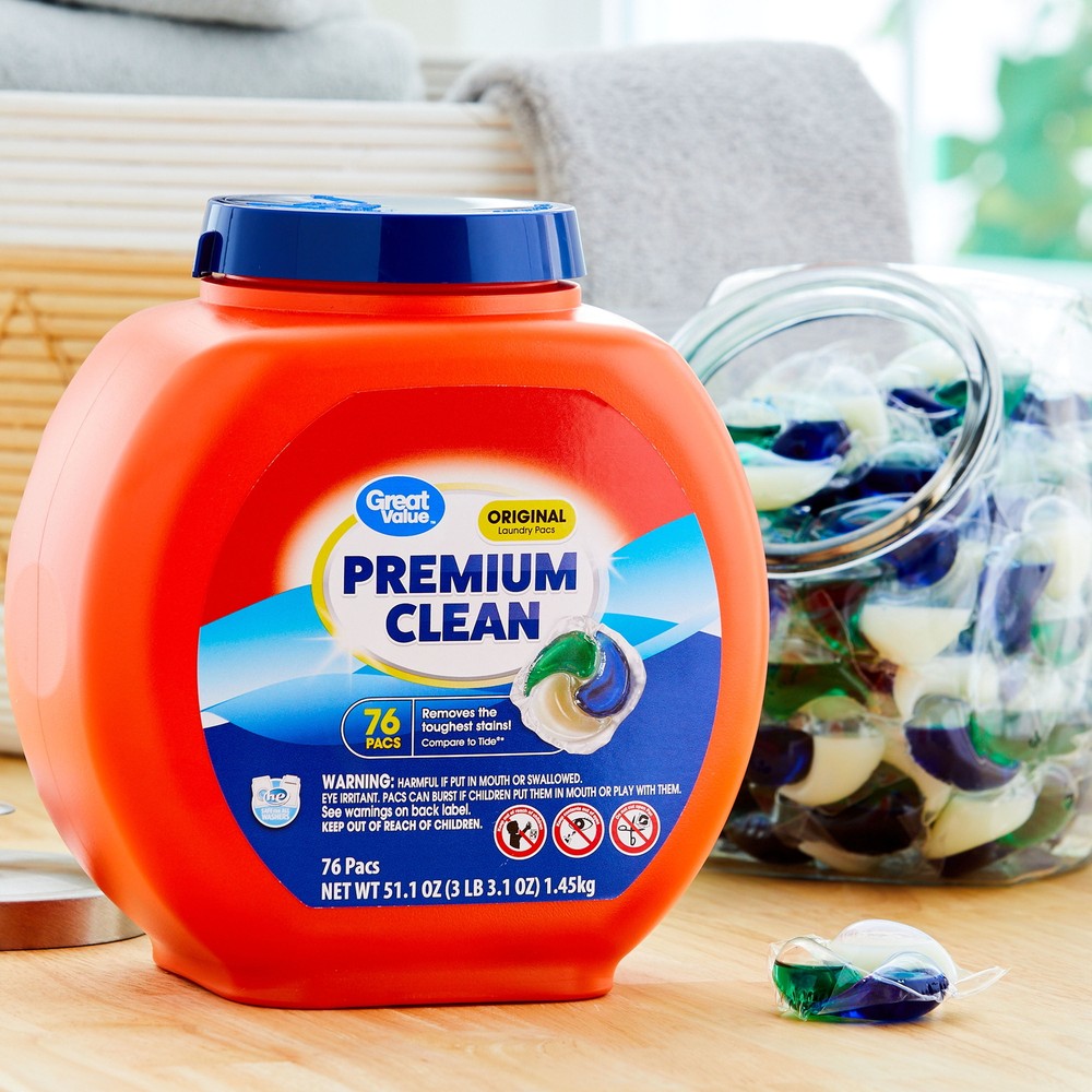 Premium Clean Laundry Pacs, Original Scent, 76 Count