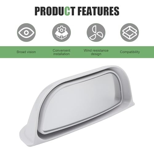 Back Passenger Blind Spot Mirrors, Adjustable Wide Angle Side View 2 PCS White