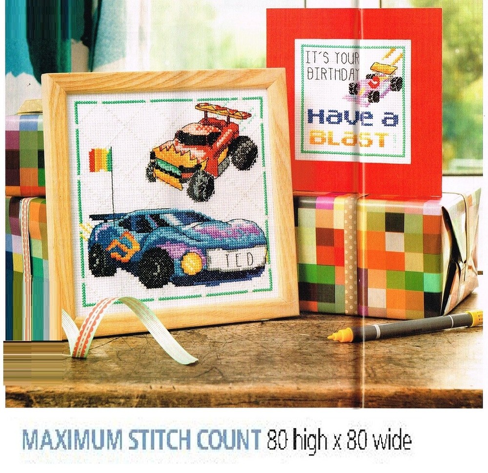 ROCKET CARS   CROSS STITCH  PATTERN ONLY    EQ - RQW