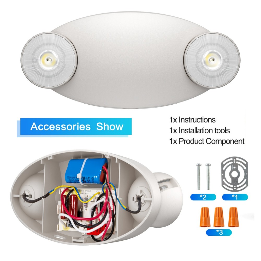 UL Listed 6 Packs-Led Emergency Light Battery Commercial Emergency Exit Lights.