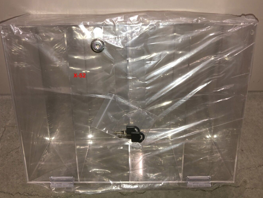 4-Layer Clear Acrylic Countertop Display Case Locking Cabinet Showcase Box