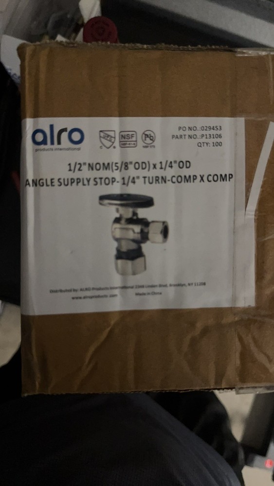 1/2" NOM X 1/4" OD Angle Stop | 10 PACK EACH