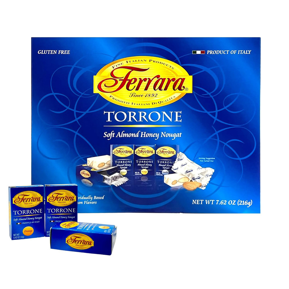 Torrone Nougat Candy, 18 Assorted Pieces () NET WT 7.62 216G