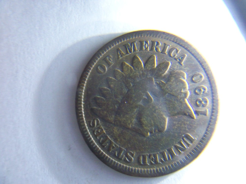 A NICE HIGHER GRADE 1890 INDIAN HEAD PENNY
