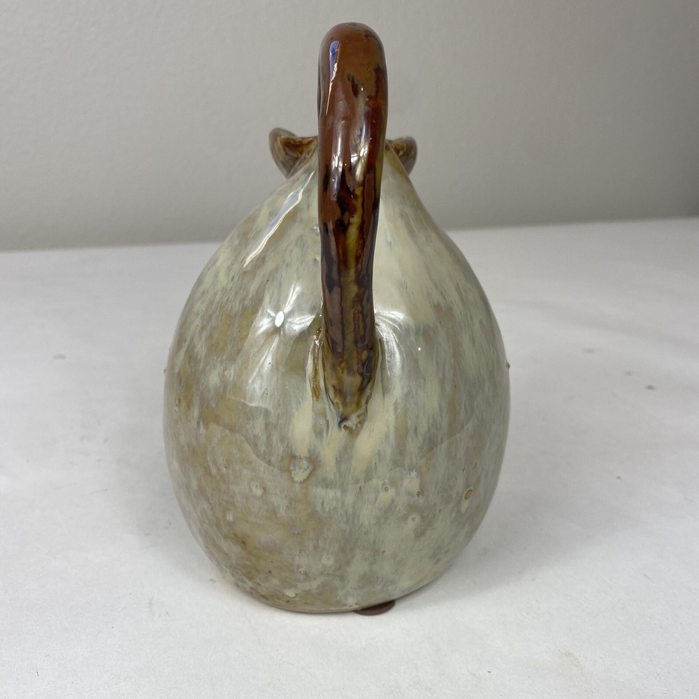 Pear Fruit Shaped Pitcher - Pottery Rustic - Brown Tan High Gloss 6.5” Tall