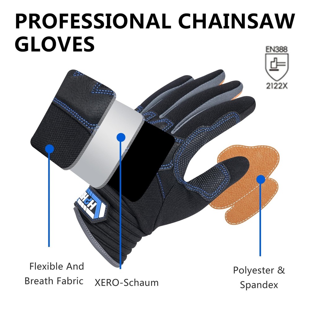 Work Gloves Leather Mechanic Touchscreen Working Construction Glove