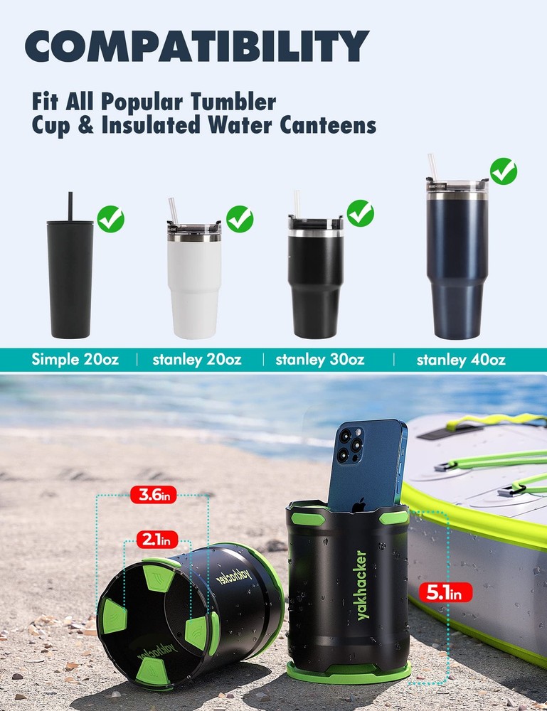 SUP Paddle Board Cup Holder with Rubber Tab Inflatable Paddle Board Accessory