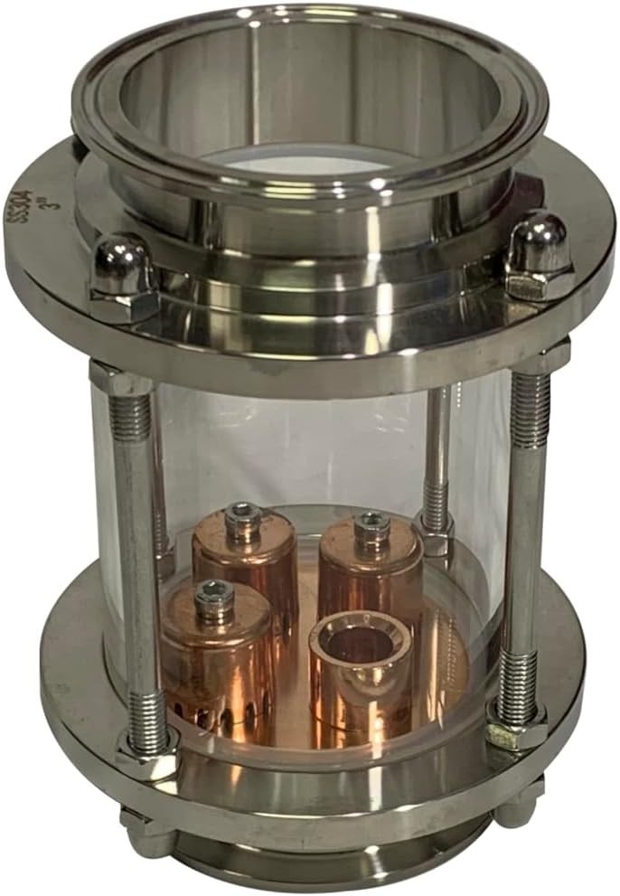 3 inch Glass Reflux Column Section with Copper Bubble Plate