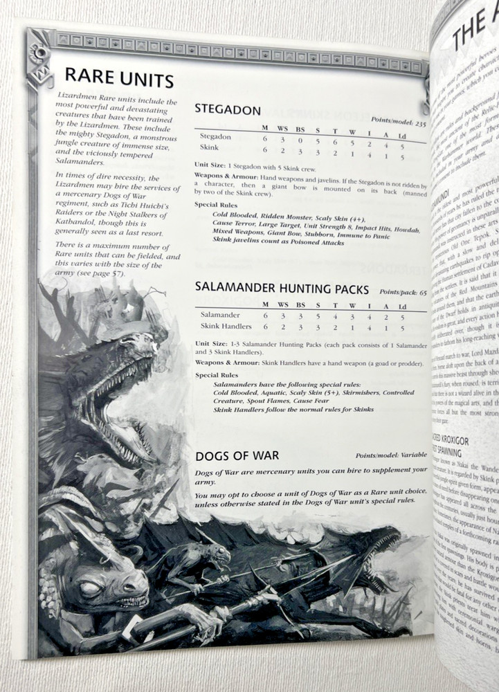 GAMES WORKSHOP: WARHAMMER LIZARDMEN, Rulebook Supplement Codex, 2003