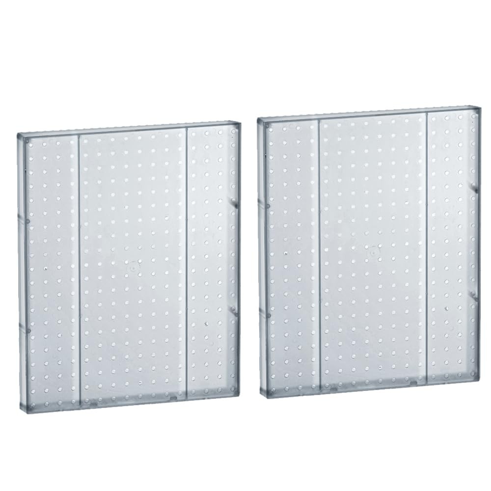 2 PCS 771620-CLR Pegboard 1-Sided Wall Panel Clear Translucent Display