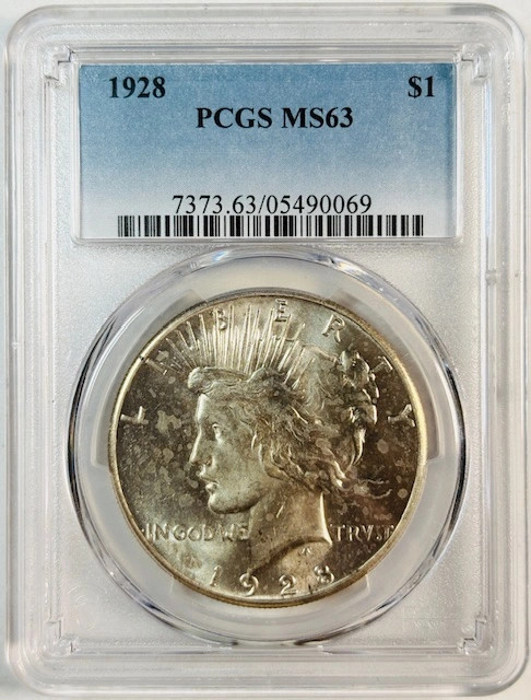 1928 P Peace Dollar PCGS MS-63