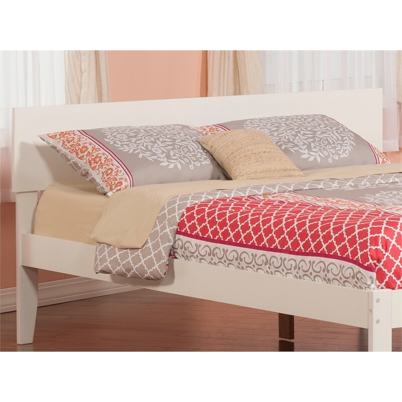 AFI Orlando King Solid Wood Panel Headboard with Device Charger in White