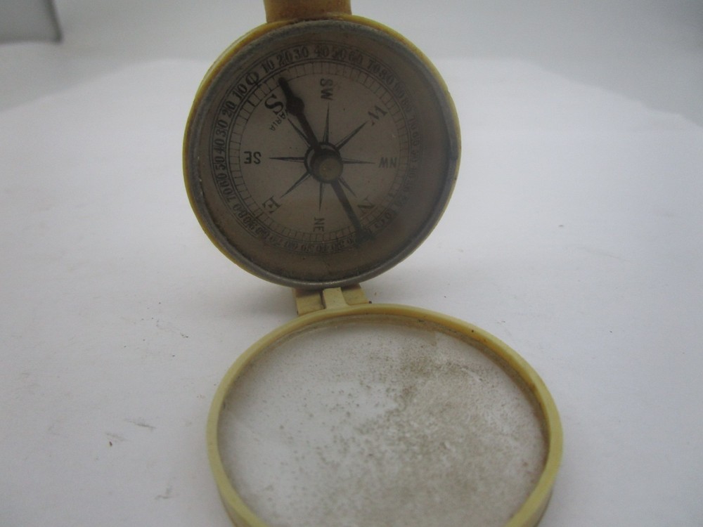 Original Combo Optic binoculars magnifier, compass Vtg w/ Mirror