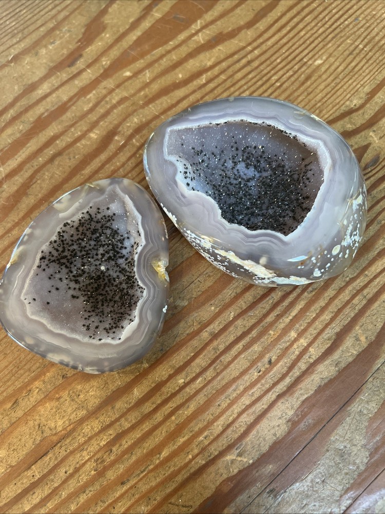 Amethyst Geode Box Agate Speckled