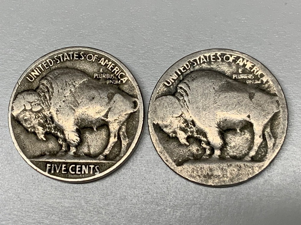 ( 2 ) 1913 P Buffalo Nickels. Type 1 & 2