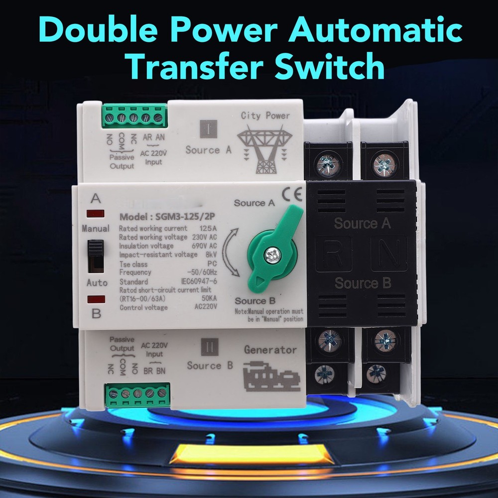 125A Double Power Automatic Transfer Switch For Generator Excellent