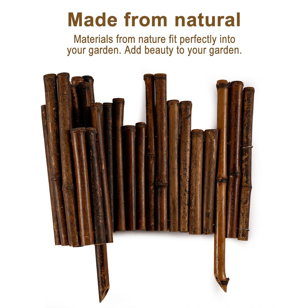 0.65ft * 2ft Natural Black Bamboo Border Edging