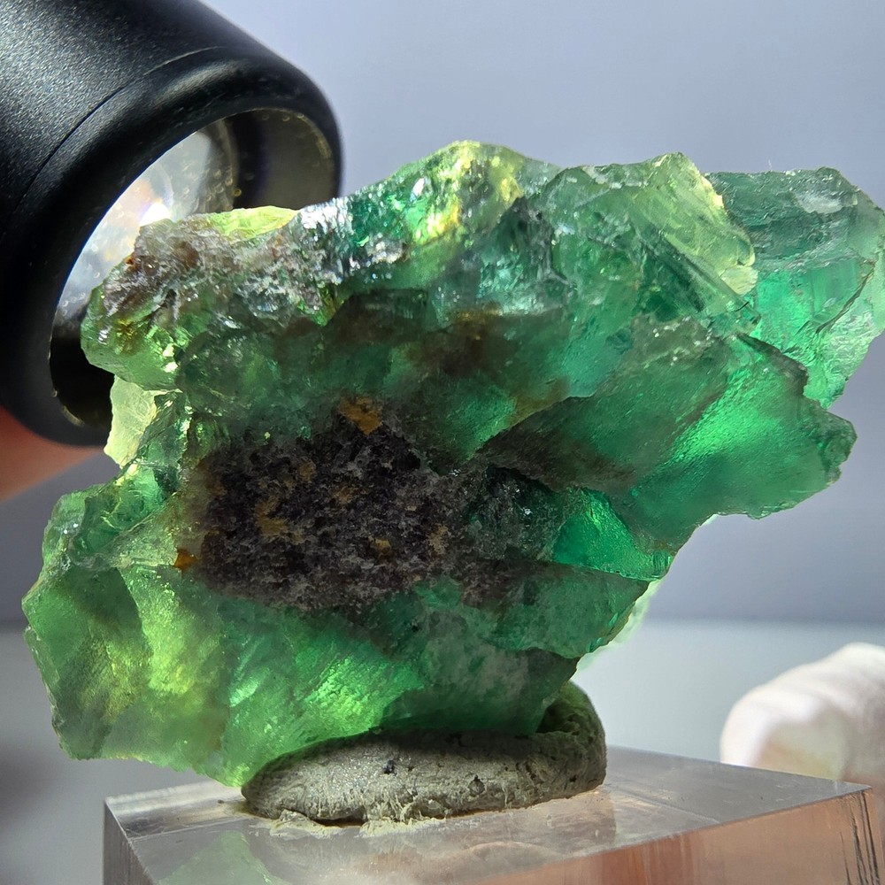 Clear Phantom Fluorite Cube parquetted, green Okorusu, Namibia 38*31*30mm