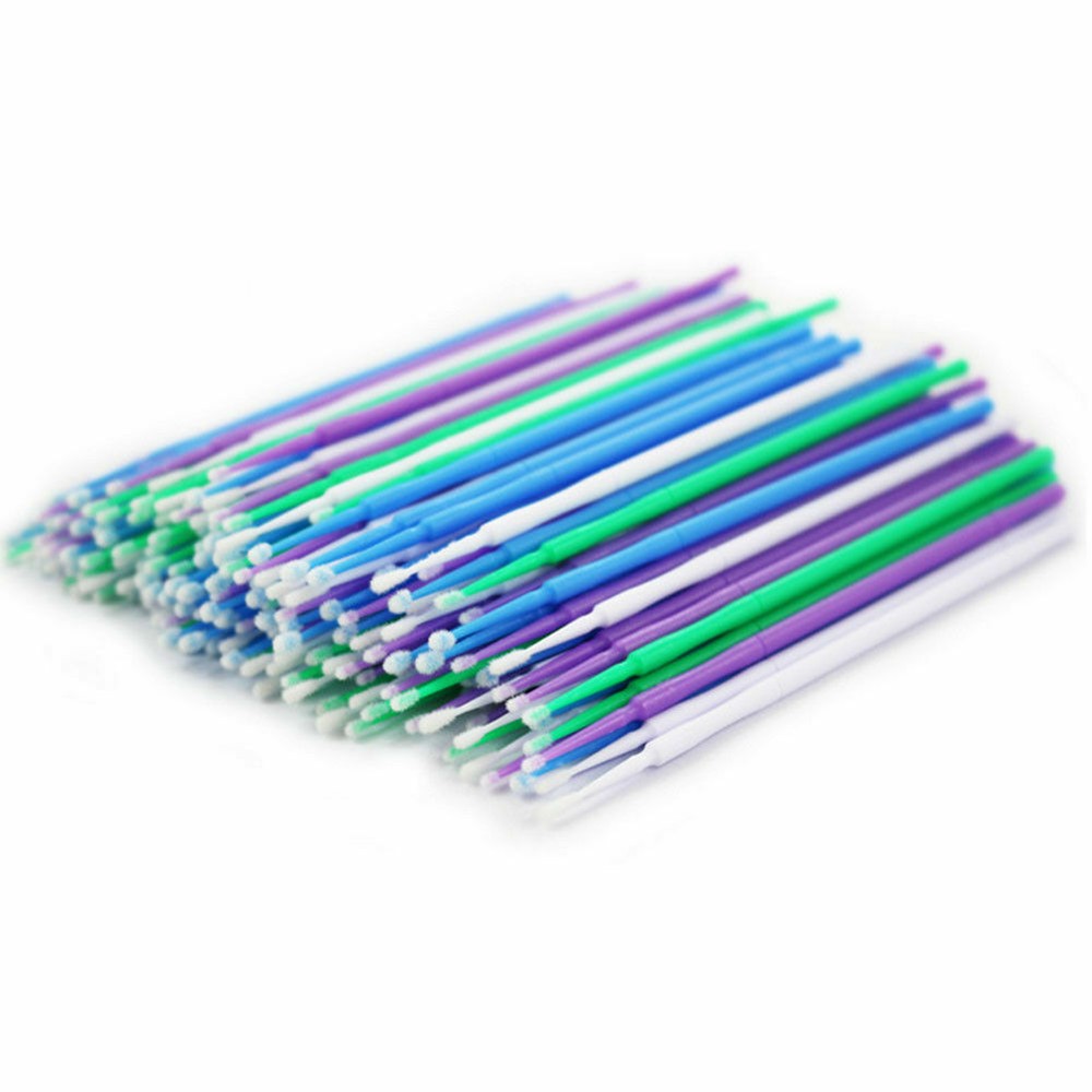 200 Pcs Dental Micro Brush Lash Tools Regular Stick Tip Applicator Blue 2.5mm