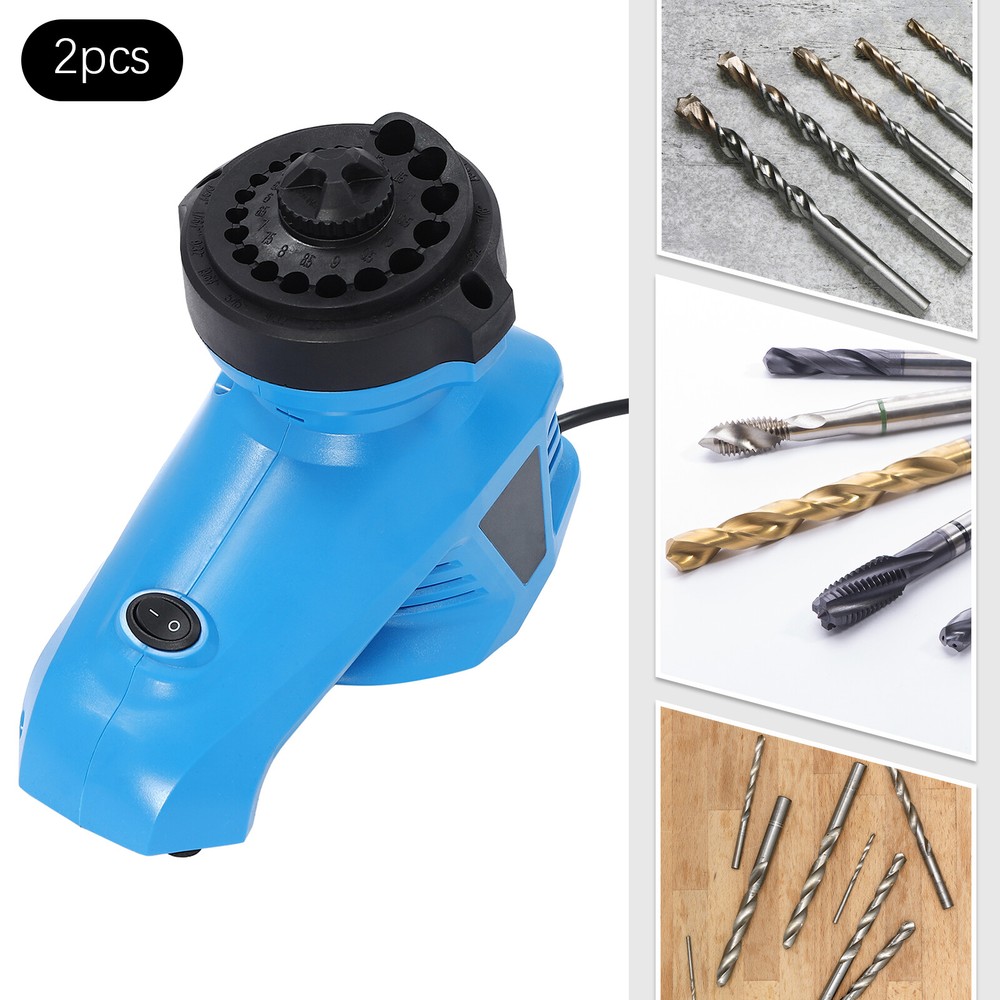 2-Pack Drill Bit Sharpener For Twist Bits Drill Bit Sharpening Tool 1350RPM 130°