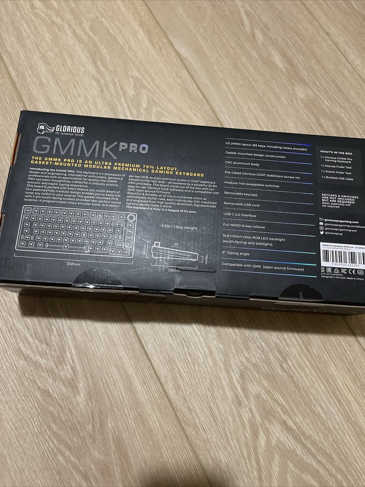 Glorious GMMK Pro Barebone White Ice - US (ANSI) See Description