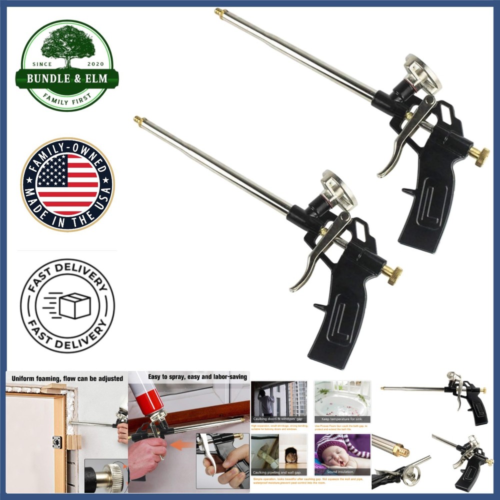 Lightweight Foam Gun with Spring Trigger Control for Precise Application, 2 Pack