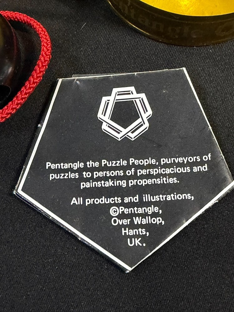 Pentangle Ball & Chain Puzzle UK Brain Teaser w/ Case Instructions