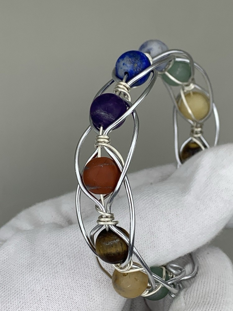 Handmade Wire Beaded Bracelets - Various Sizes