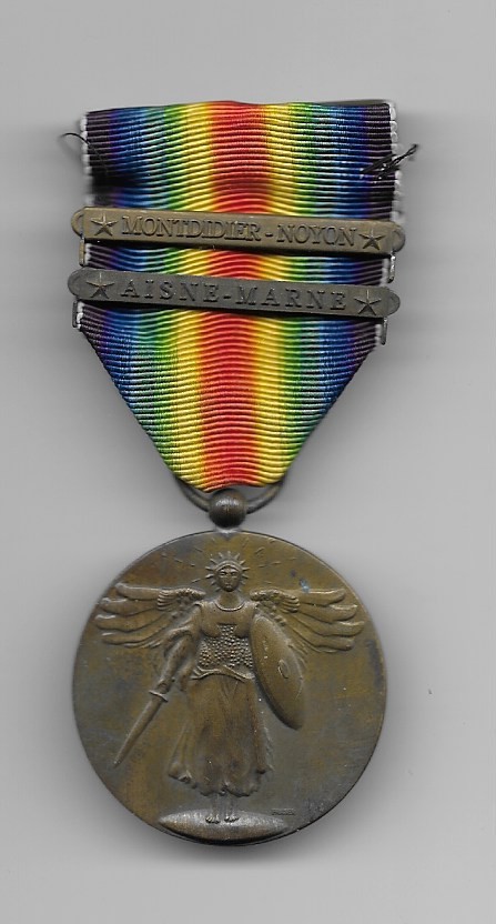 WW1 US VICTORY MEDAL WITH TWO BARS