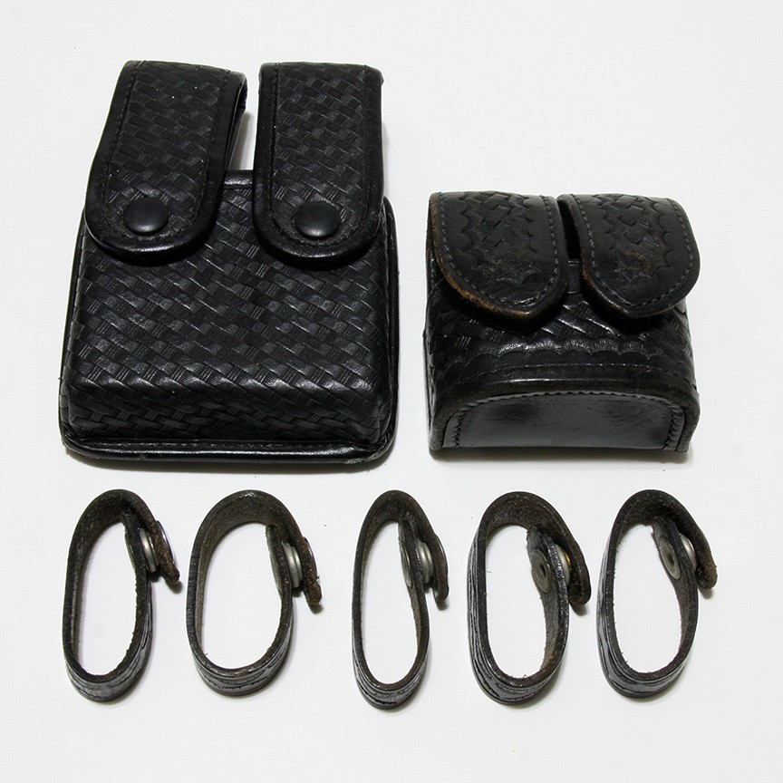 Magazine/Speedloader Pouches & Belt Keeps Black Tooled Leather Assorted Security