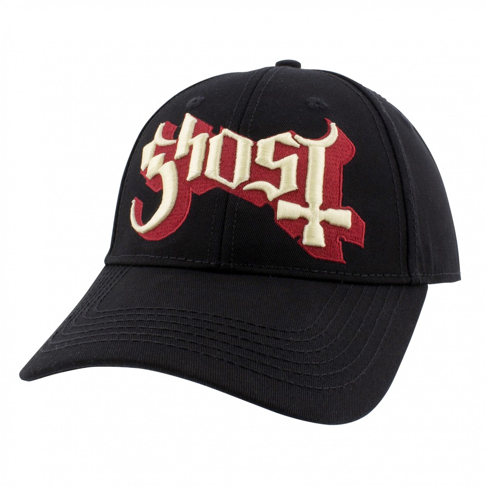 Ghost 3D Embroidered Logo Snapback Hat Black