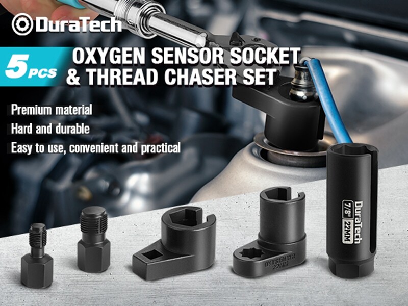 DURATECH O2 Oxygen Sensor Socket Thread Chaser 3/8 1/2"x7/8" 22mm Wrench Remover