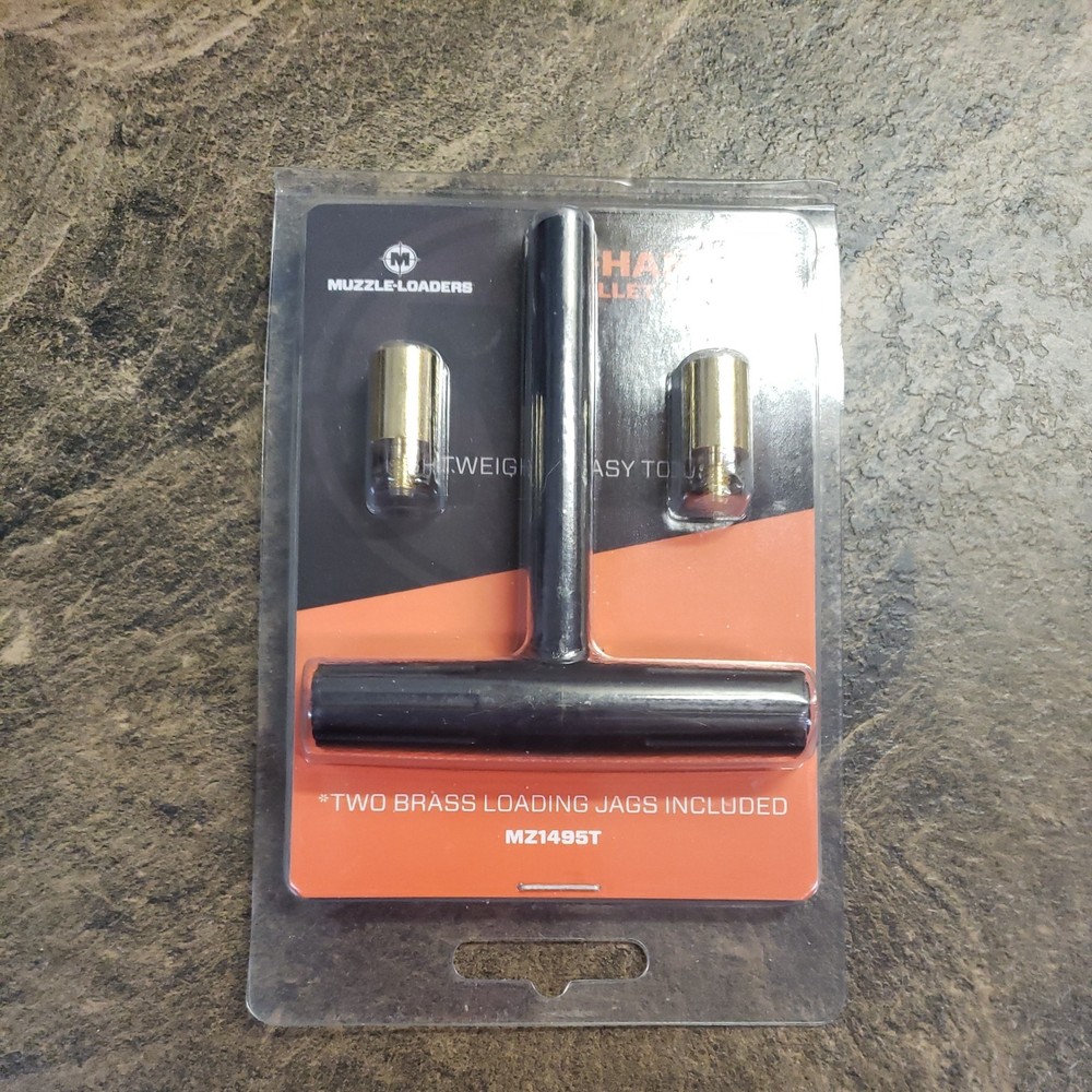 T-Handle Bullet Starter - Muzzleloader Bullet Starter w/ Brass Jags - Black