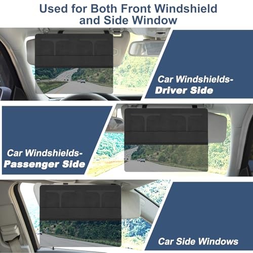 Car Visor Extender Sun Blocker, Polarized Sunvisor Extension with Black