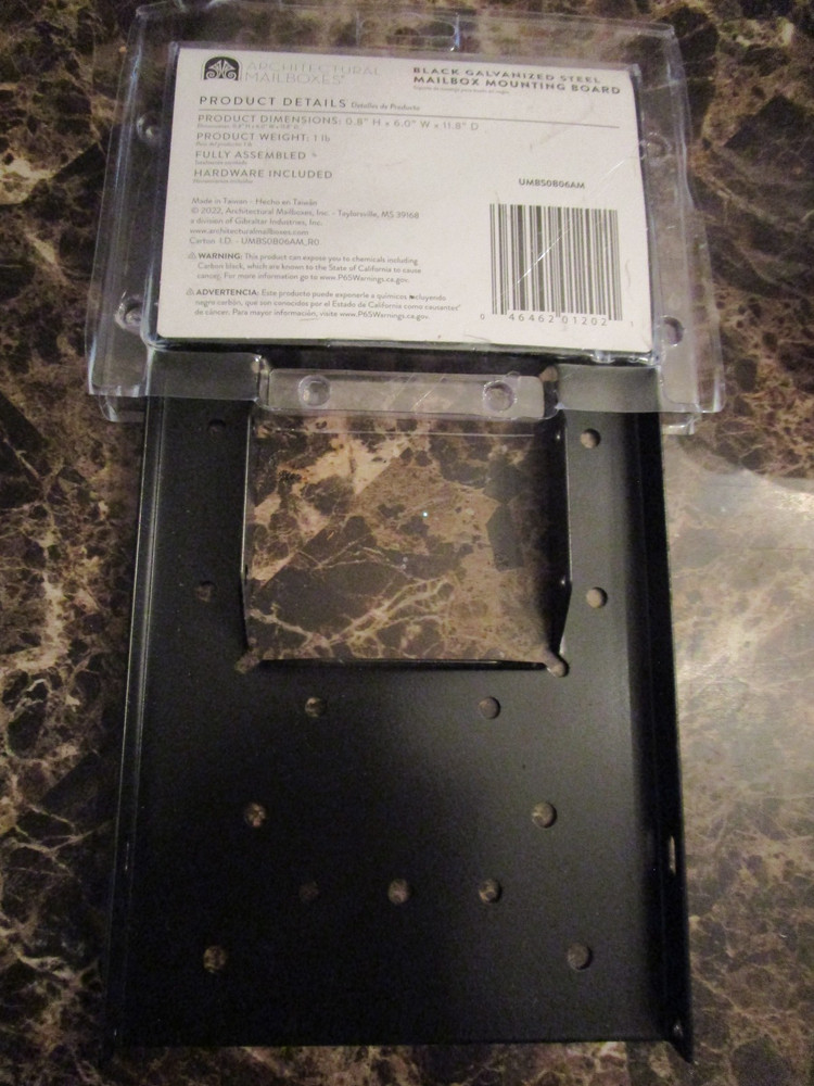 Architectural Mailboxes Steel Mailbox Mounting Board Black Galvanized Board