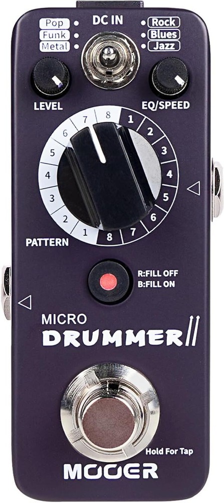 MOOER Micro Drummer II Drum Machine Guitar Pedal Effect with 2