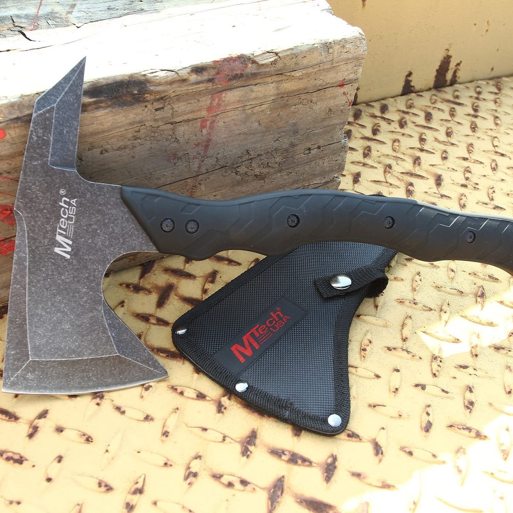 MTECH USA MT-AXE13T Axe Stonewashed Blade Black Handle 14.5" Overall