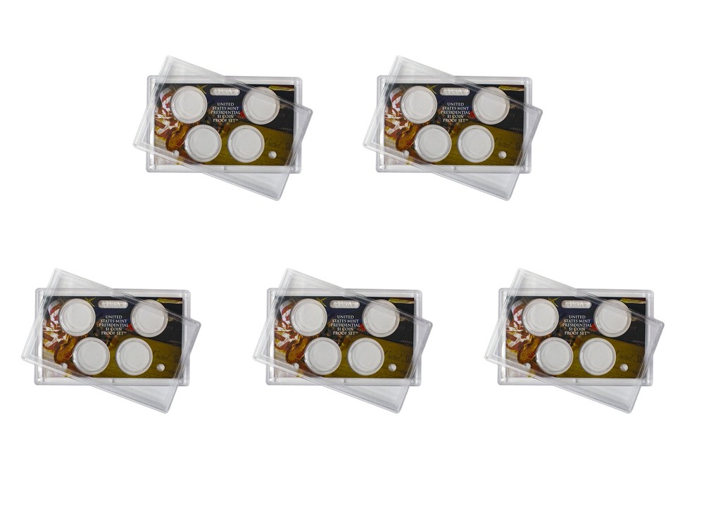 Empty Plastic Lens with Brown Type A Insert Holds 4 small dollars, 5 Pack