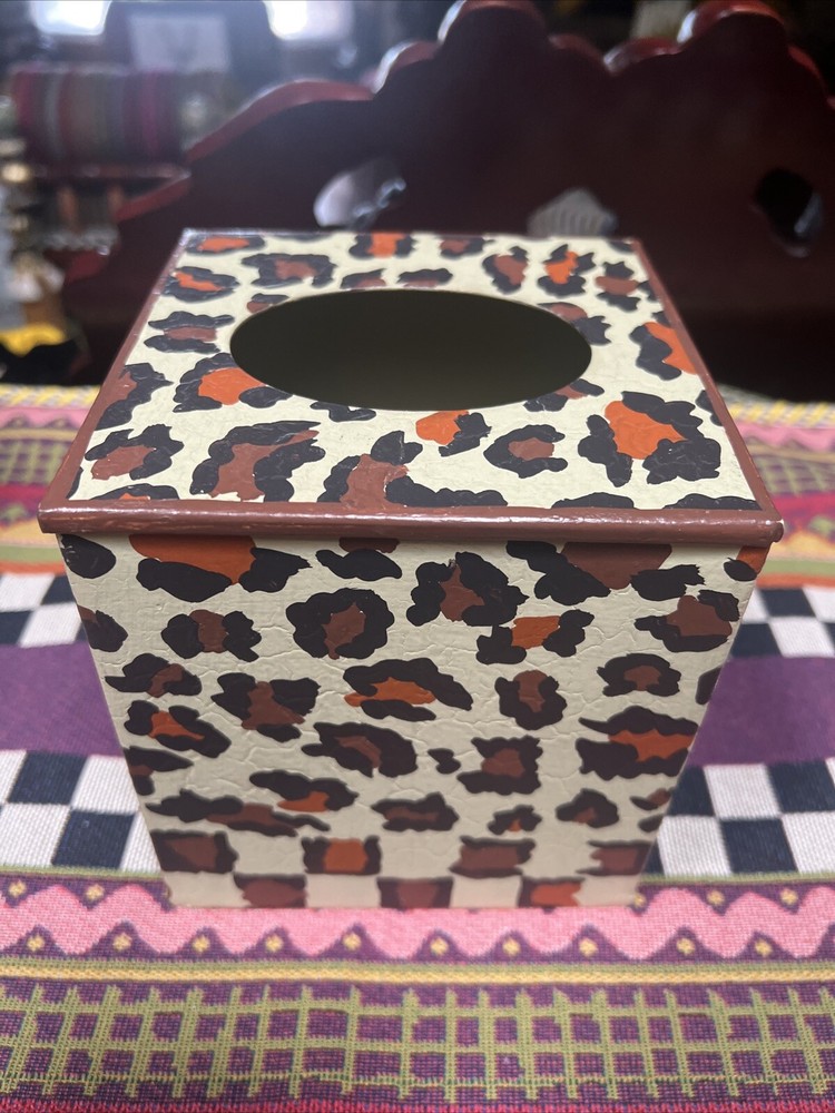 Mackenzie Childs Leopard Design Tissue Cover