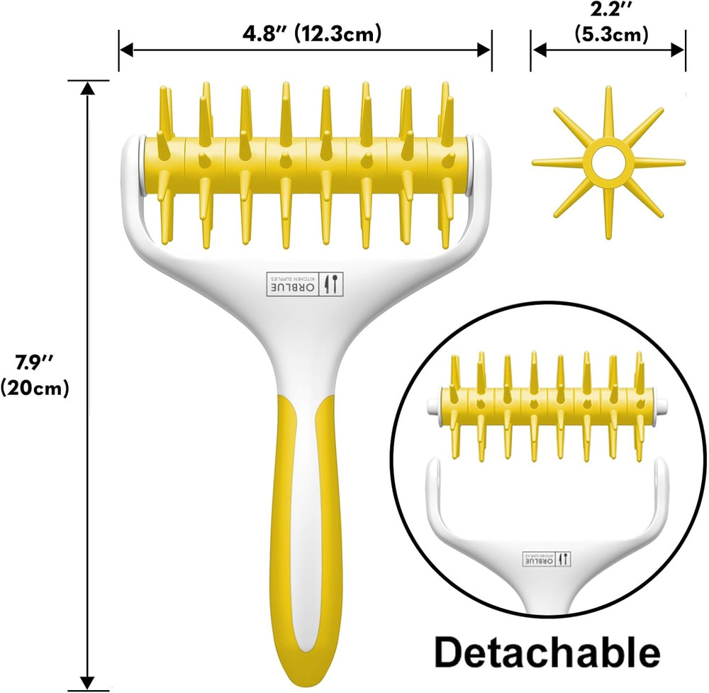 Pizza Dough Docker, Pastry Roller with Spikes, Pizza Docking Tool for Home & Com