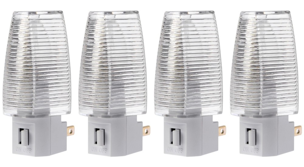4PCS Plug in Night Light with Manual On/Off Switch - Includes 4W Bulb