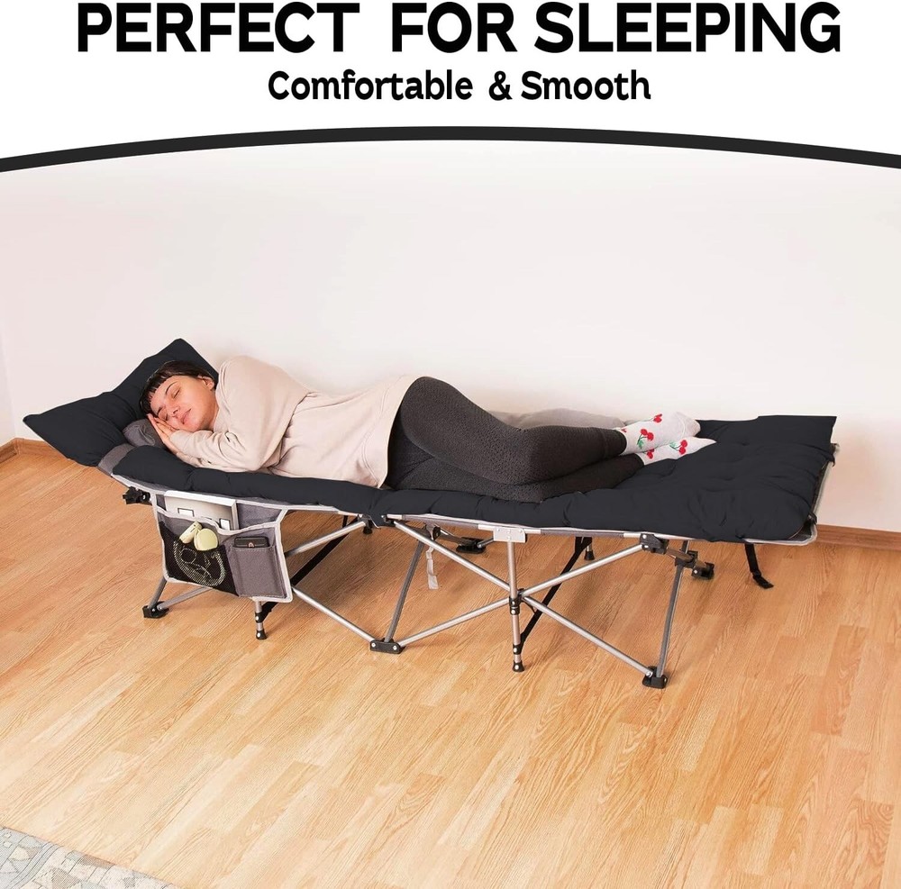 Zone Tech Black Camping Cot Mattress Pad, Sleeping Pad Inflatable Sleeping Mat