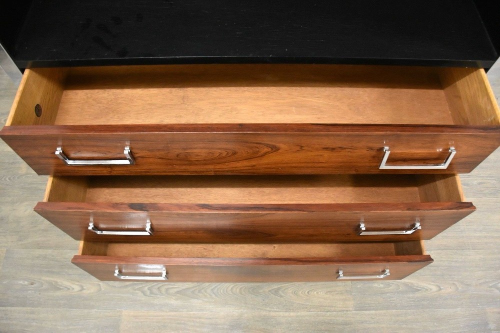 Milo Baughman Style Chrome Rosewood Bookcase John Stuart